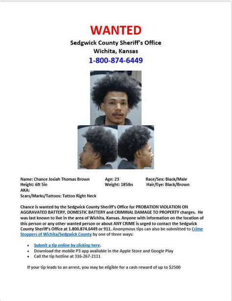 Sedgwick - If you know where Chase Brown is, please contact the ...