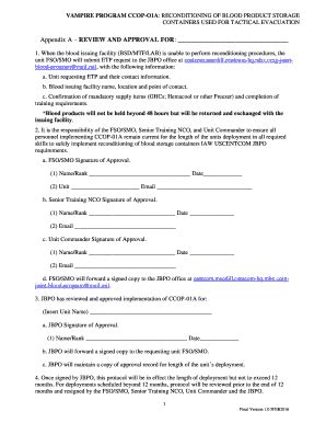 Fillable Online Appendix A REVIEW AND APPROVAL FOR: Fax Email Print ...