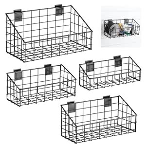 Vesici 4 Pack Slatwall Basket, Multi Size Metal Beveled Slatwall Panel ...