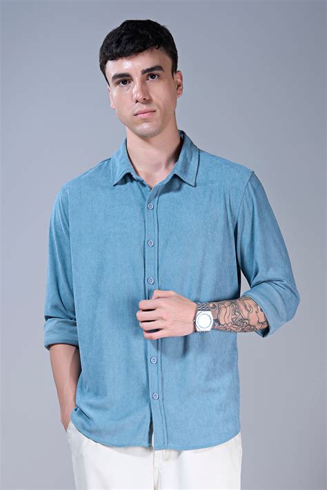 Powder Blue - Corduroy Shirt – Maxzone Clothing