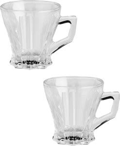 1st Time Pack of 2 Glass 1st Time Tea Coffee Cup, Transparent, Glass ...