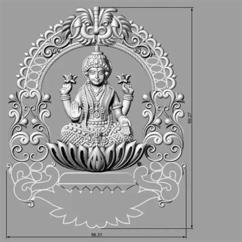 Dhanalaxmi 3D Model for Jewelry - Exquisite Pendant Design
