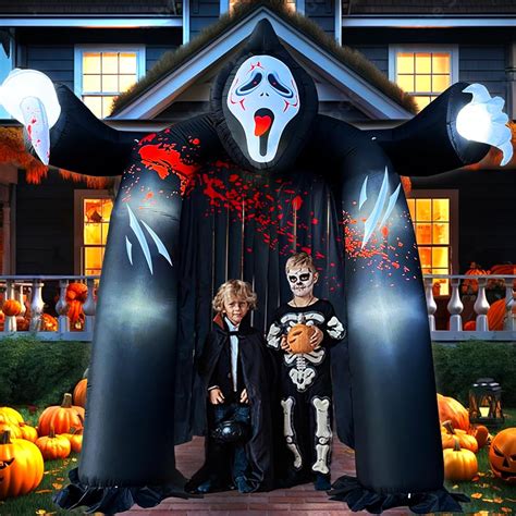 10 FT Halloween Inflatables Archway Outdoor Decoration with Ghost and ...