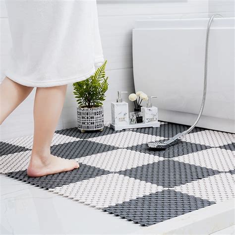 Plastic Bath Mat with Drain Holes and Drainage (Pack of 6)