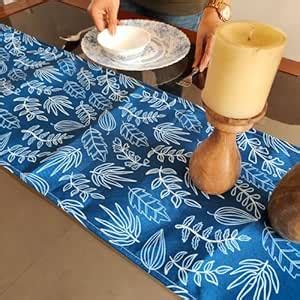 Buy Akira Furnishings, 4/6 Seater Dining Table Runner, Cotton Canvas ...