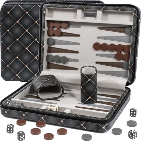 Amazon.com: Magnetic Travel Backgammon Sets for Adults - Quality PU Leather Backgammon Board ...