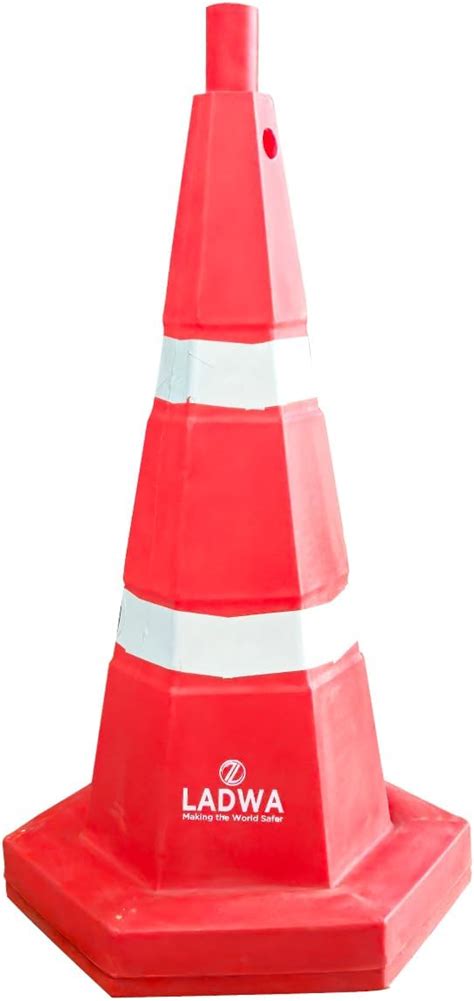 LADWA Road Traffic Cones – 750mm Height Cones with Reflective Strips ...
