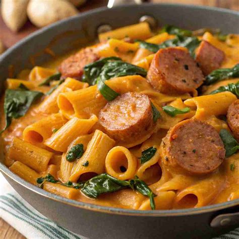 Creamy Butternut Squash Pasta with Sausage & Spinach