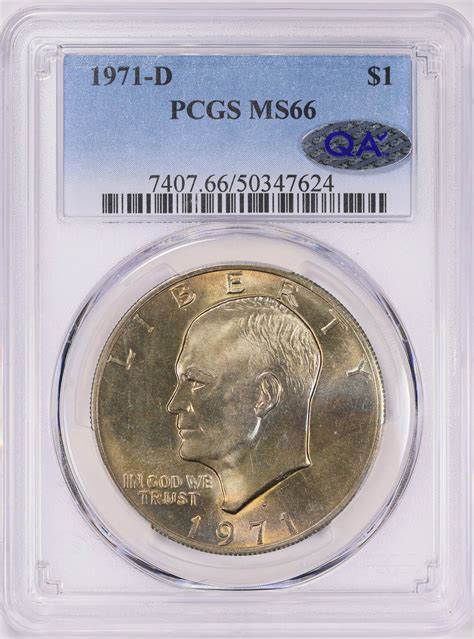 1971-D Eisenhower Dollar PCGS MS-66 (QA) (Toned) (Item 1617055 ...