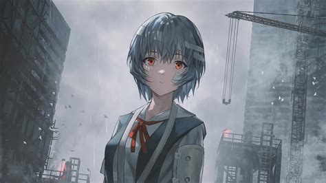 Rei Ayanami In The Rain Neon Genesis Evangelion Live Wallpaper - MoeWalls