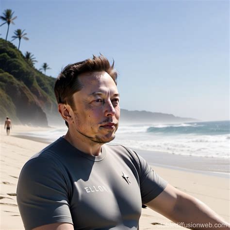 Elon Musk Sunbathing at the Beach | Stable Diffusion Online