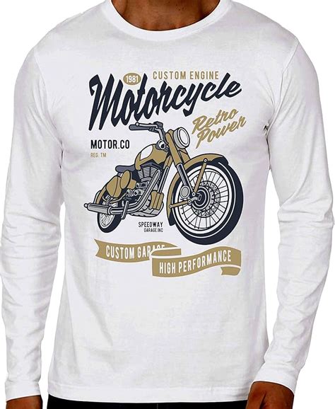 Buy Motorcycle Full Sleeve White Printed T Shirt for Men. Genuine and ...
