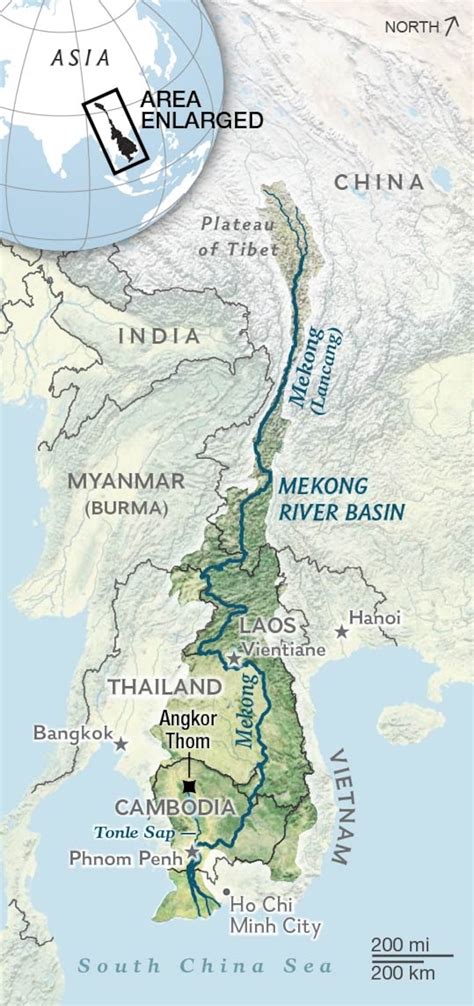 Southeast Asia Mekong River Map