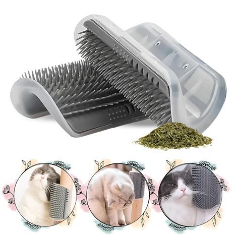 Amazon.com : 2 Premium Cat Self Groomer & Corner Scratcher with Catnip ...