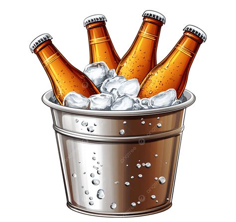 Metallic Ice Bucket With Chilled Beer Bottles, Ice Bucket, Beer Bottles ...