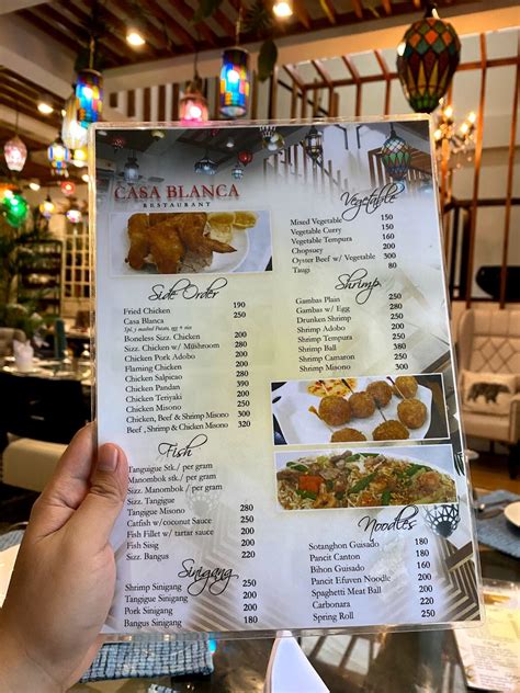 Menu at Casablanca Restaurant, Bacolod