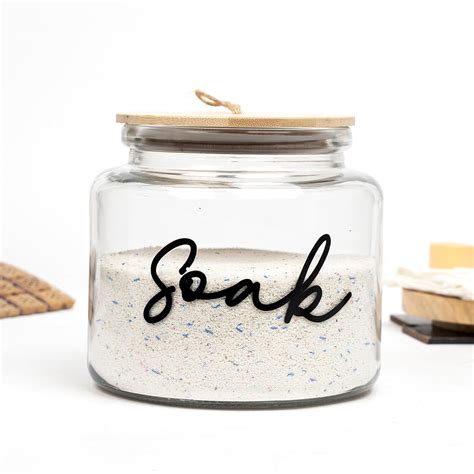 Buy Anko Glass Soak Jar with Bamboo Lid | Soda Lime Glass Jar for ...