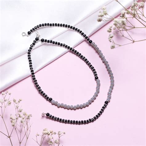 Buy Midnight Radiance Rhodium Plated Women's Silver Anklet – Zavya