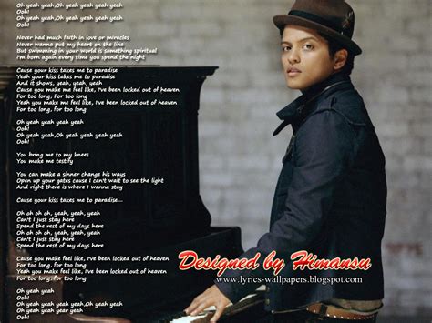 Bruno Mars, Locked Out of Heaven(clean lyrics) though I like the not ...