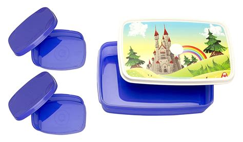 Buy Signoraware Castle Compact Plastic Lunch Box Set, Violet Online at ...