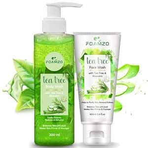Foamzo Tea Tree and Aloe Vera Body Wash and Face Wash | Unisex Bath ...
