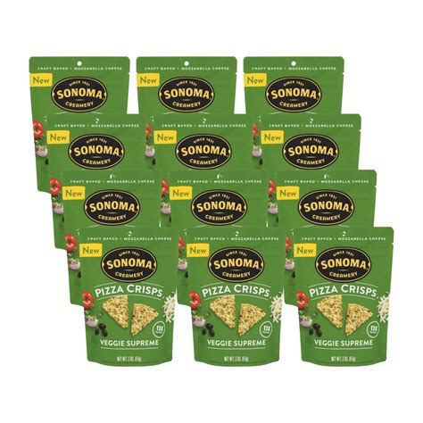 Sonoma Creamery Pizza Crisps, Veggie Supreme, | Savory Snack Cracker ...