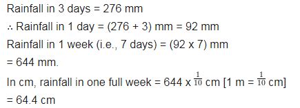 If it has rained 276 mm in the last 3 days, how many cm of rain will ...