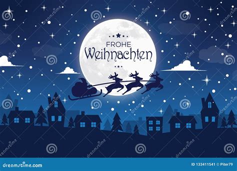 Greeting Card with the Words Merry Christmas in German Stock ...