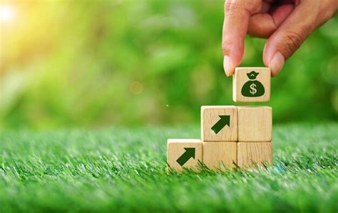 Hand arranging wooden blocks stacking as step stair with arrow up and ...