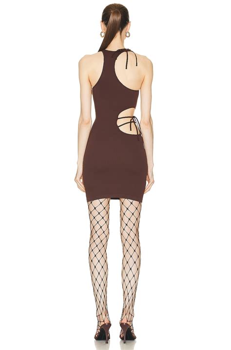 Andreadamo Mini Dress with Cut Outs in Nude | FWRD