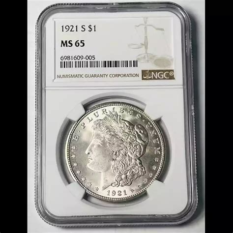 1921-S Morgan Silver Dollar NGC MS-65 Premium Quality! - Bob Paul Rare ...