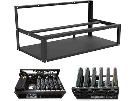 VERGEENO - 6 GPU Crypto Mining System Open Frame Kit (Intel/AMD Chipset ...