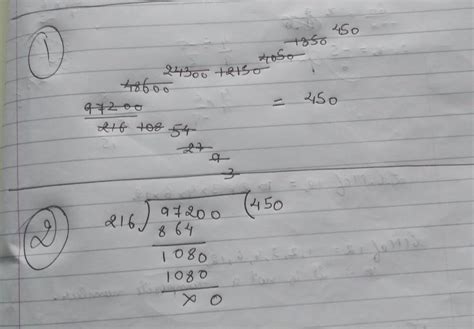 divide 97200/216 with steps. - Brainly.in