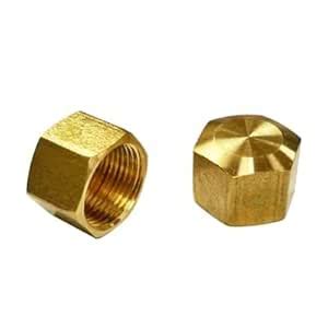 Pmw - 3/8" od Brass Compression Cap, LF - Pack Of 2 - Brass Flare Cap ...