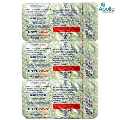 Meftal-Spas Tablet 10's Price, Uses, Side Effects, Composition - Apollo ...