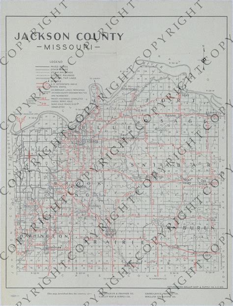 Map of Jackson County, Missouri Road Improvements | Harry S. Truman