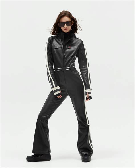 Vegan Leather Crystal Ski Suit | Perfect Moment