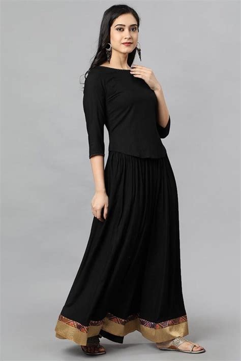 Black Twenty-four Kali Rayon Skirt - Kali Skirts for Girls – Mera Rang