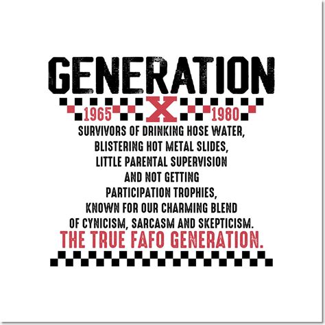 Gen X Funny Quotes Retro Generation X Vintage X Gen Xers Wall And Art ...