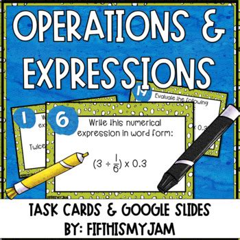 Write And Evaluate Expressions Teaching Resources | TPT