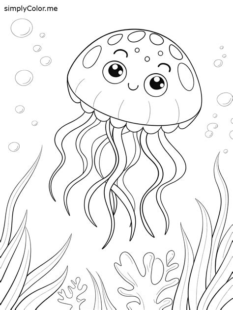 Jellyfish color page | Coloring pages, Coloring books, Animal quilts