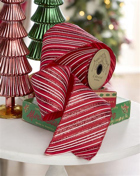 D. Stevens Velvet Holly Jewel Berry Embroidered Ribbon, 4" X 5 Yards ...