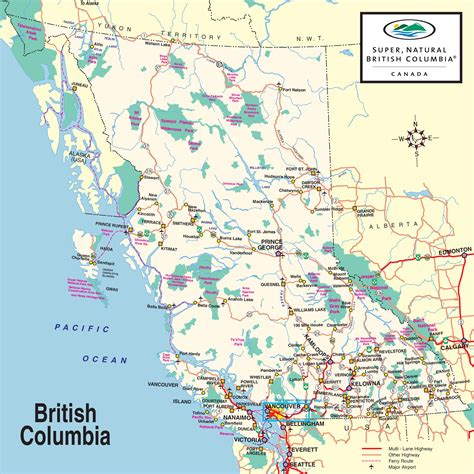 British Columbia Provinces On A Map