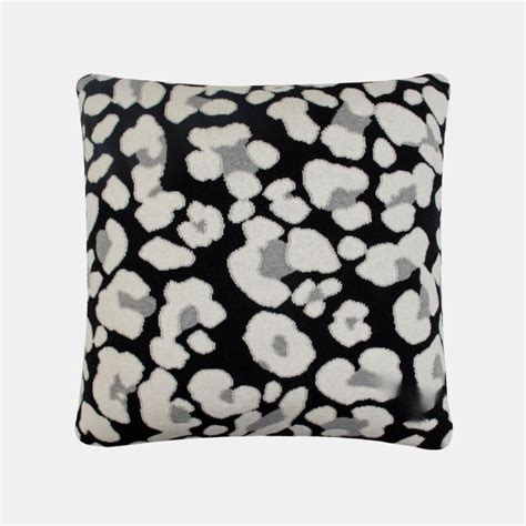 The Stoney Black & White Cotton Knitted Decorative Cushion Cover (20 in ...