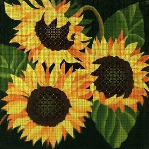 NeedlepointUS: Giant Sunflower - Hand Painted Needlepoint Canvas from ...