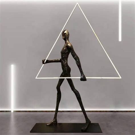Human Statue Floor Lamp With Triangle (Custom made) - Elegant Interior