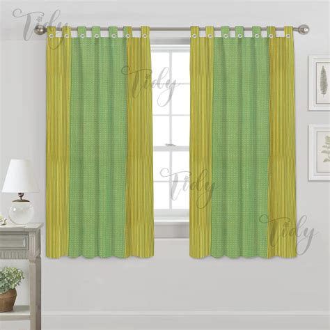 Buy tidy Cotton Room Darkening Striped Pattern Loop Curtain - Set of 2 ...