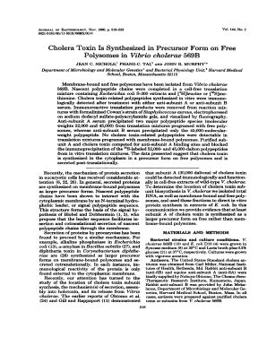 Fillable Online ncbi nlm nih Cholera Toxin Is Synthesized in Precursor ...