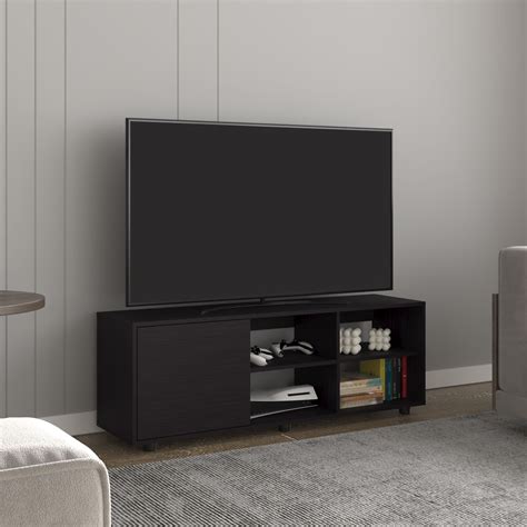 TV Stand Adel 51" Wide Tv Stand with One Door Cabinet , Four Open Shelves, Cable Management ...