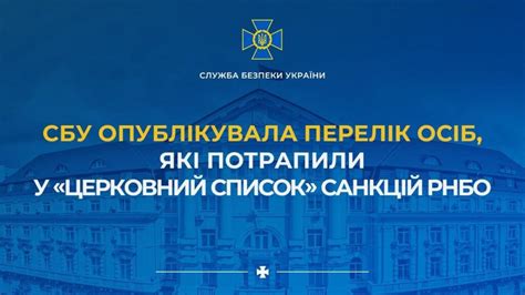 СБУ опублікувала перелік осіб, які потрапили у «церковний список ...